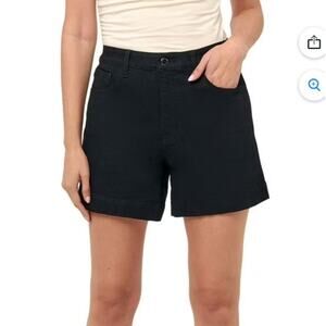 RM by REBECCA MINKOFF Black Denim 90's Short 6 High Rise Relaxed Fit 5" Inseam